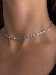 Luxury Aquamarine Heart Choker Necklace