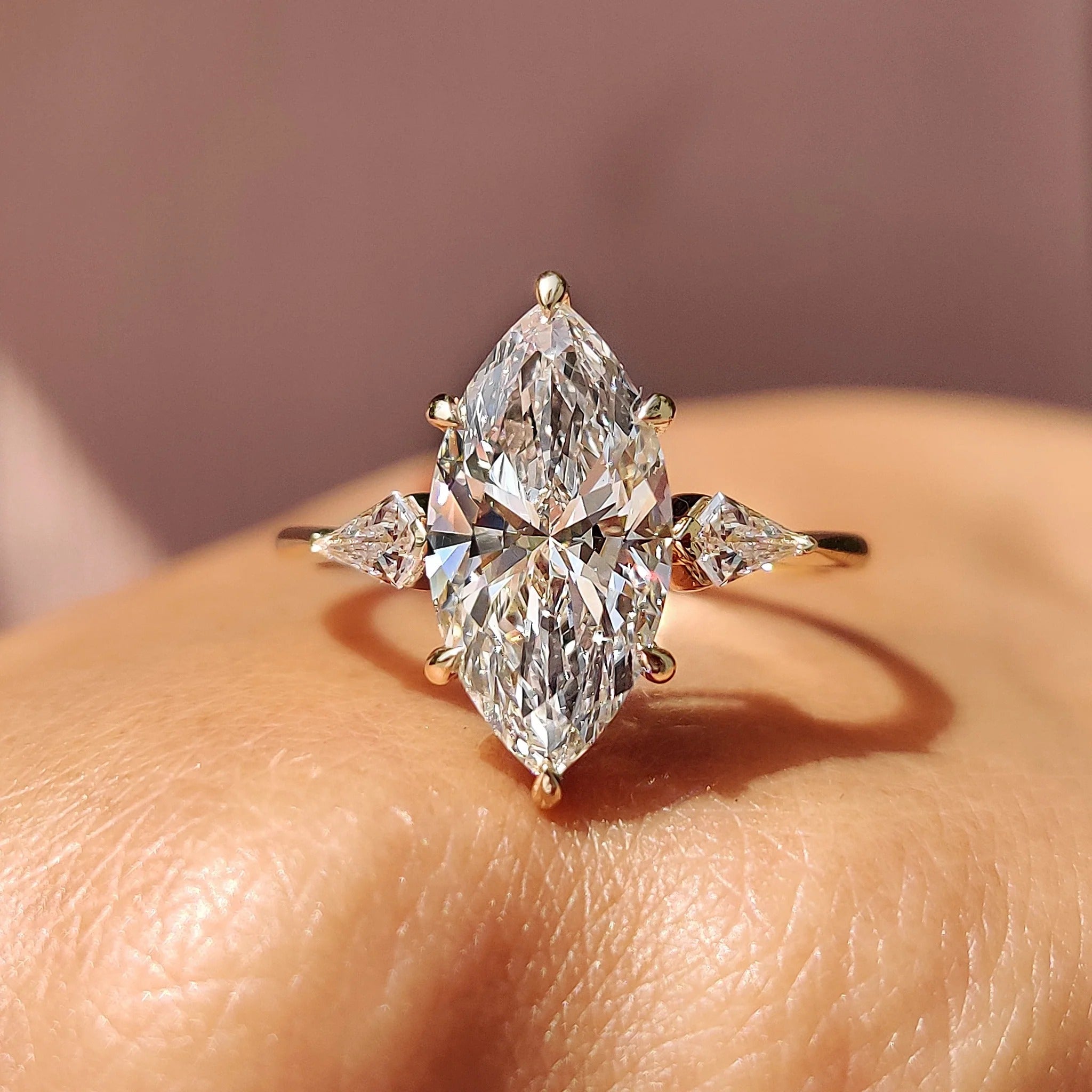 Solitare Marquise Cut Diamond Engagement Ring