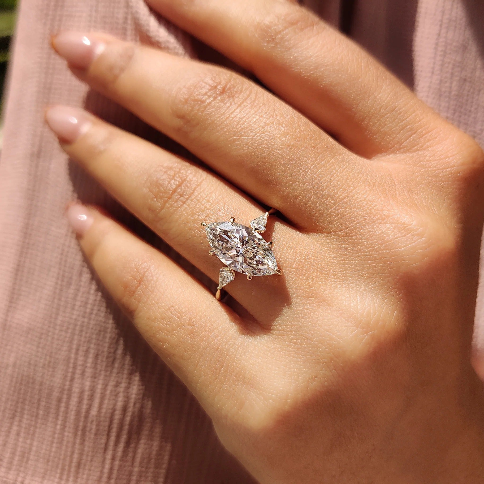 Solitare Marquise Cut Diamond Engagement Ring