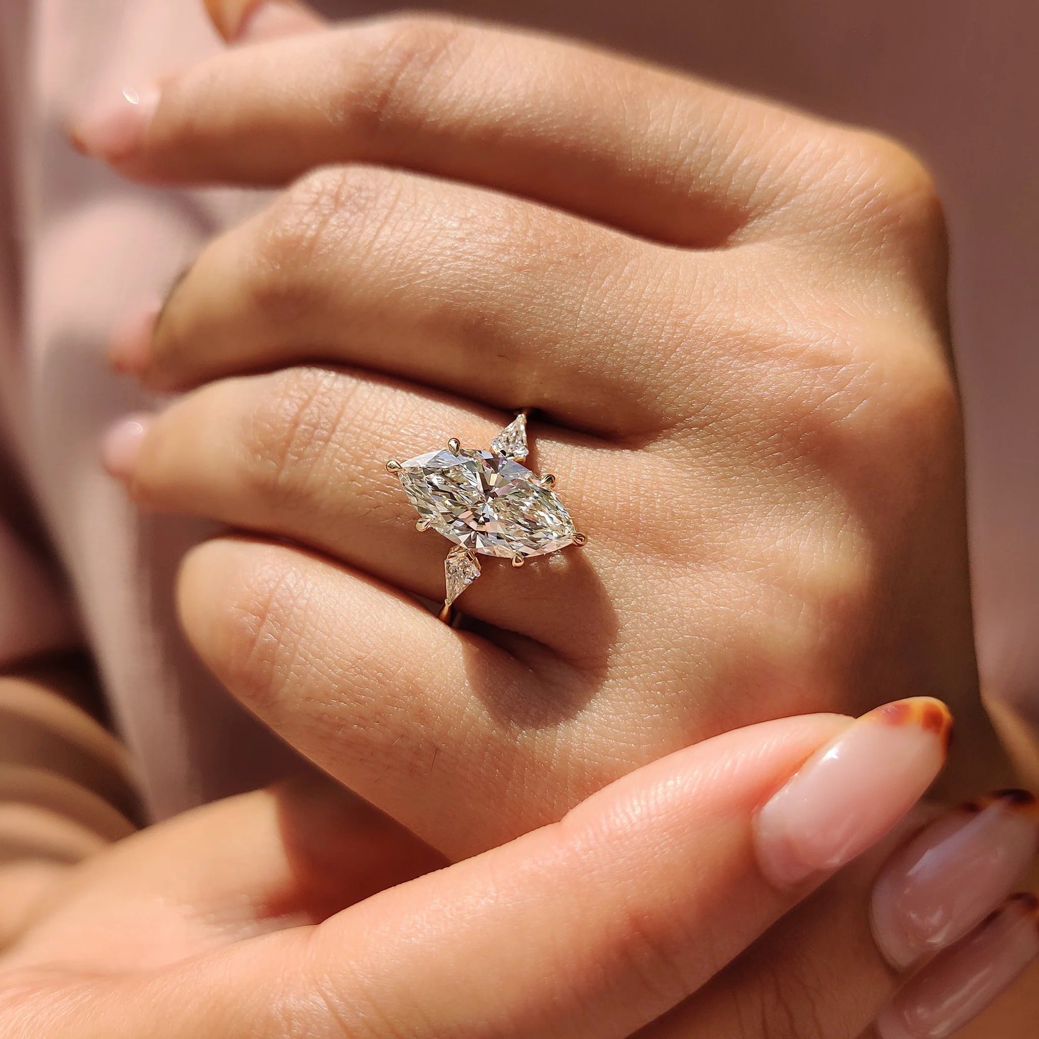 Solitare Marquise Cut Diamond Engagement Ring