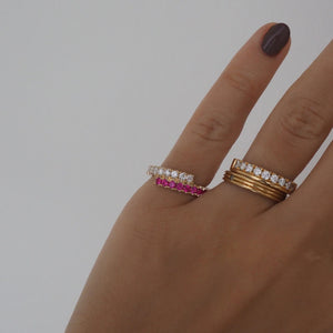Ruby and Diamond Wedding Band
