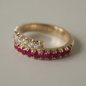 Ruby and Diamond Wedding Band