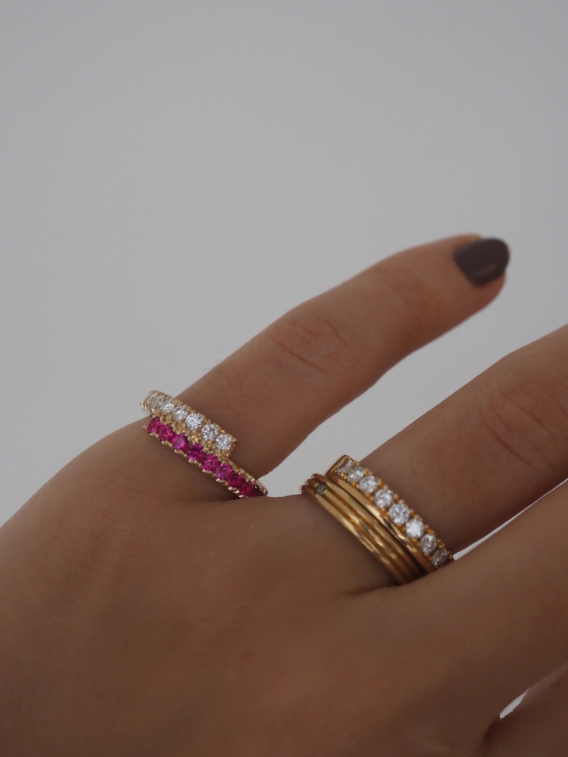 Ruby and Diamond Wedding Band