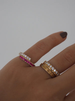 Ruby and Diamond Wedding Band