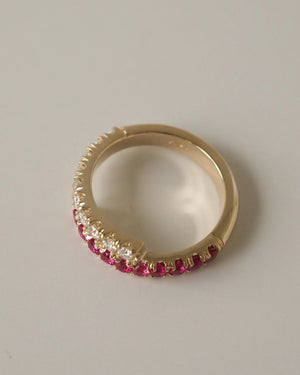 Ruby and Diamond Wedding Band