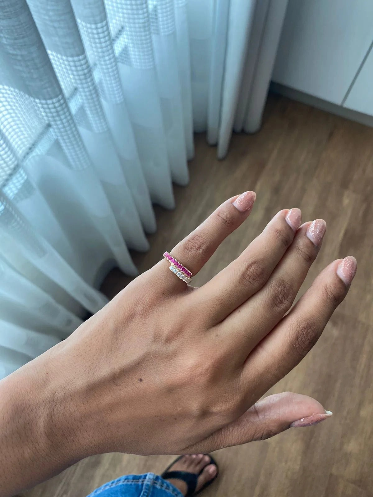 Ruby and Diamond Wedding Band