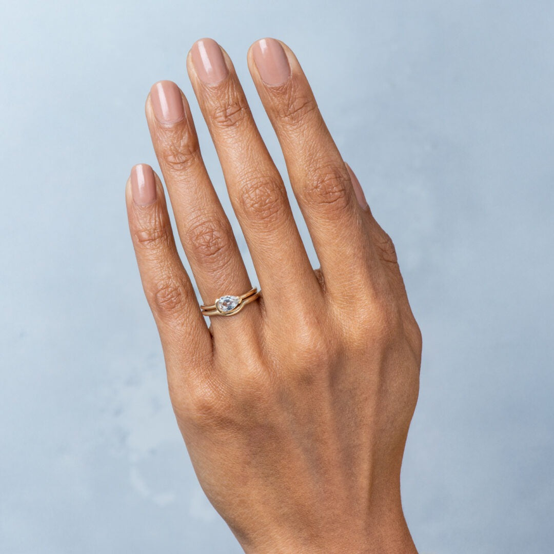 Pear Cut Diamond Solitaire Engagement Ring