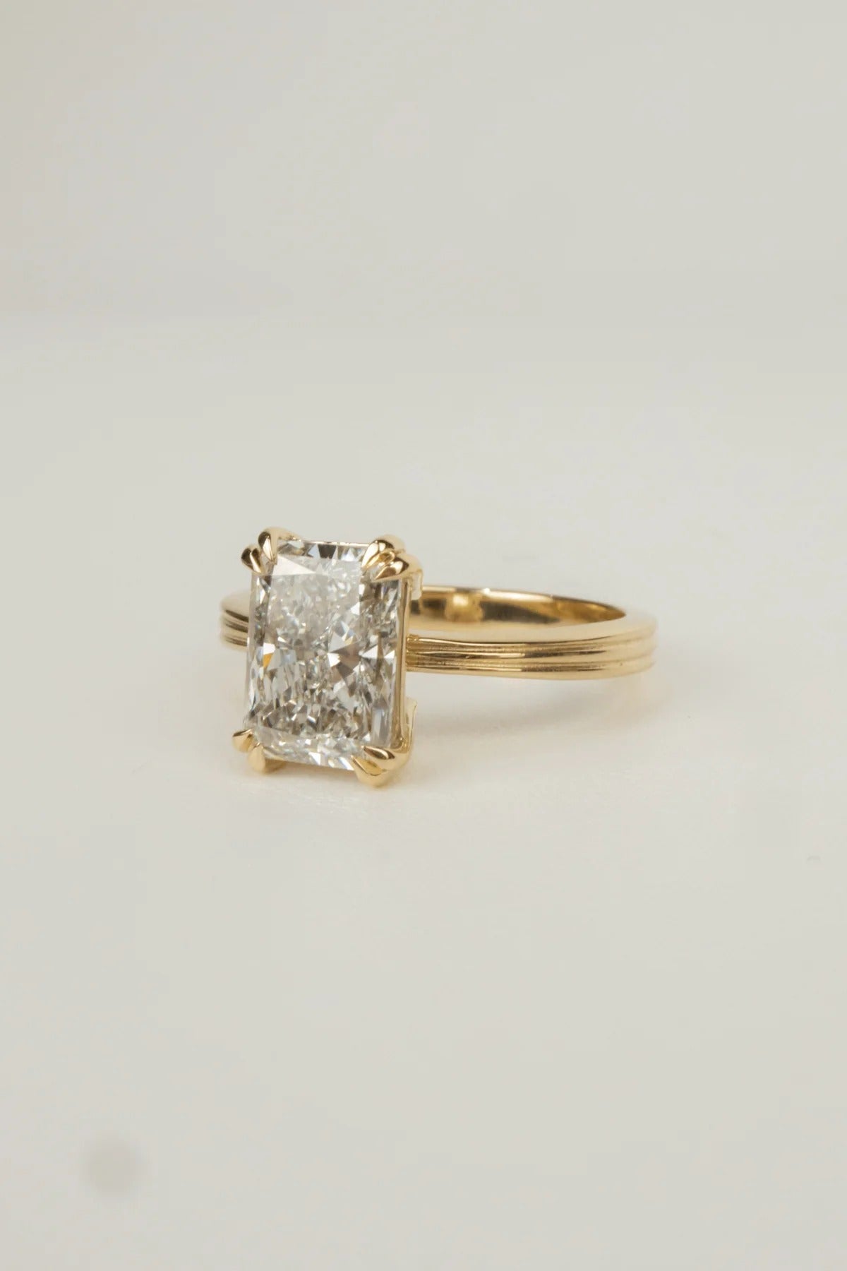 Luxury Radiant Cut Gold Engagement Ring