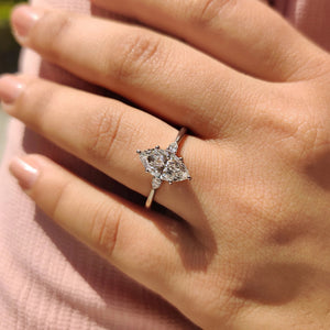 Three Stone Marquise & Pear Diamond Ring