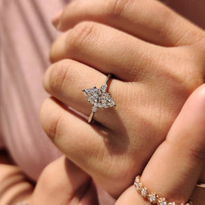 Three Stone Marquise & Pear Diamond Ring
