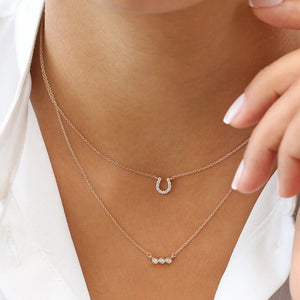 14k Gold Horseshoe Diamond Necklace