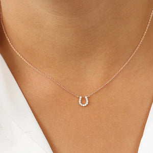 14k Gold Horseshoe Diamond Necklace