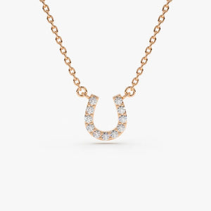 14k Gold Horseshoe Diamond Necklace
