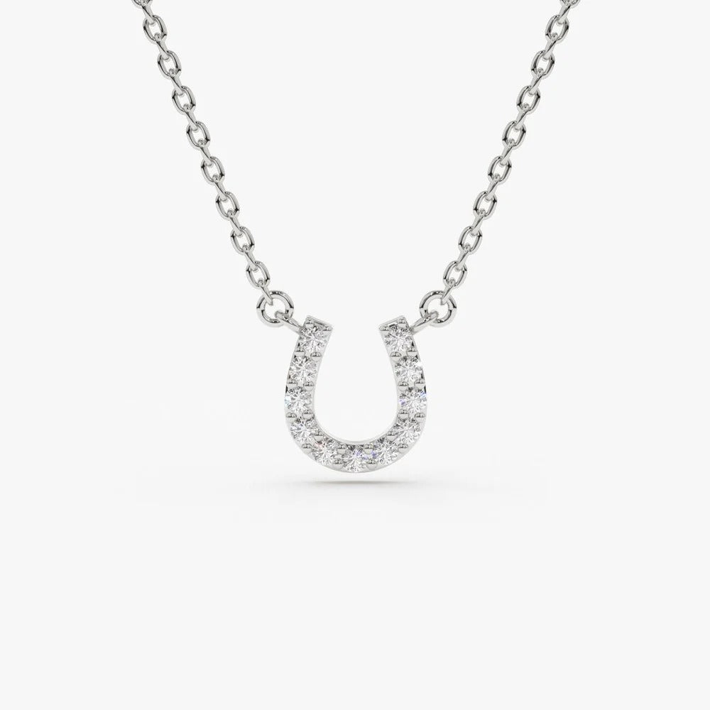 14k Gold Horseshoe Diamond Necklace