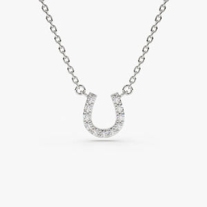 14k Gold Horseshoe Diamond Necklace