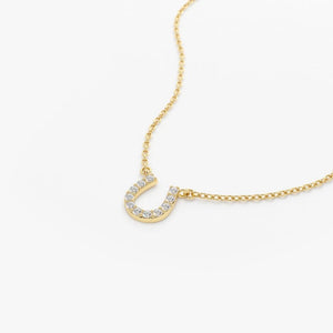 14k Gold Horseshoe Diamond Necklace