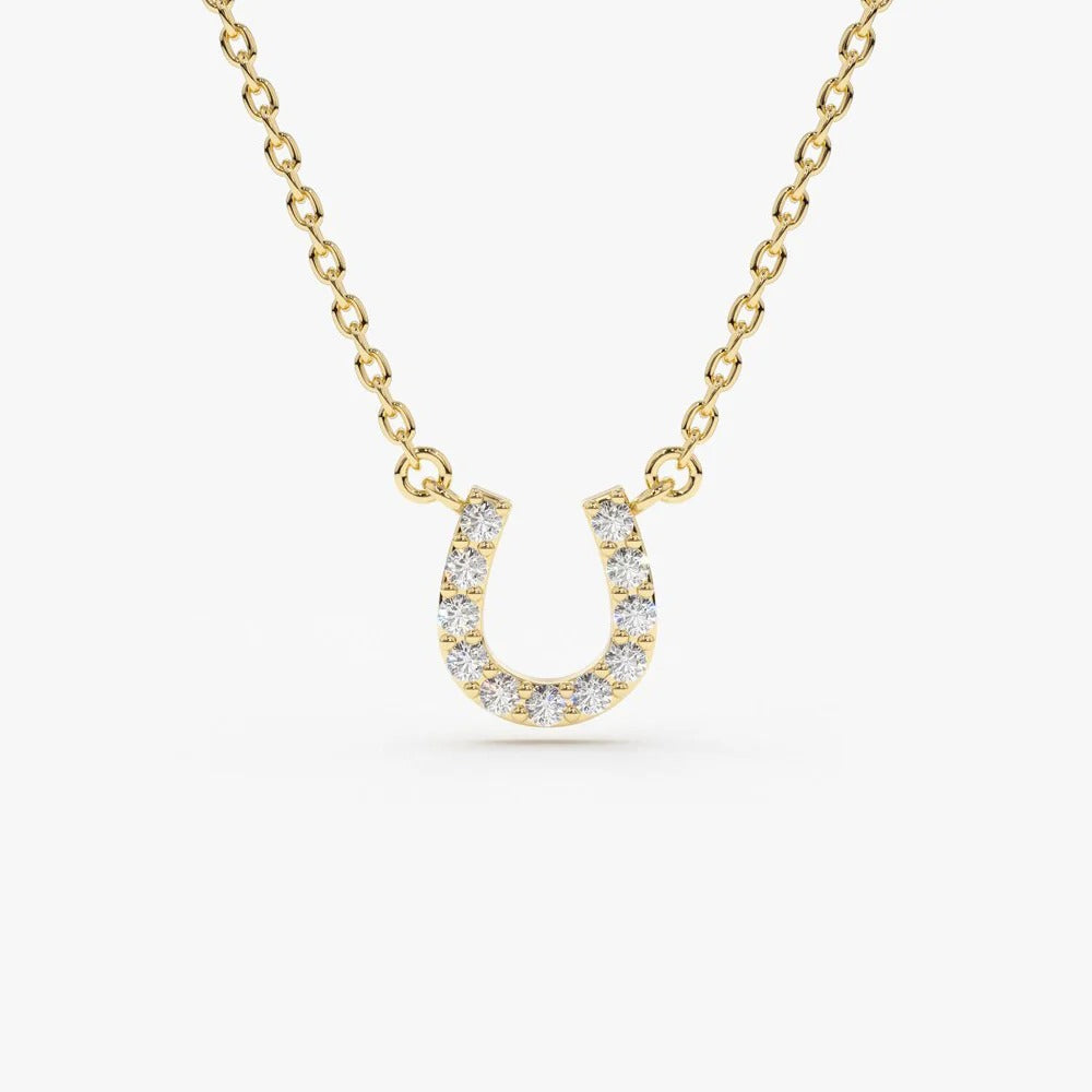 14k Gold Horseshoe Diamond Necklace