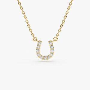 14k Gold Horseshoe Diamond Necklace