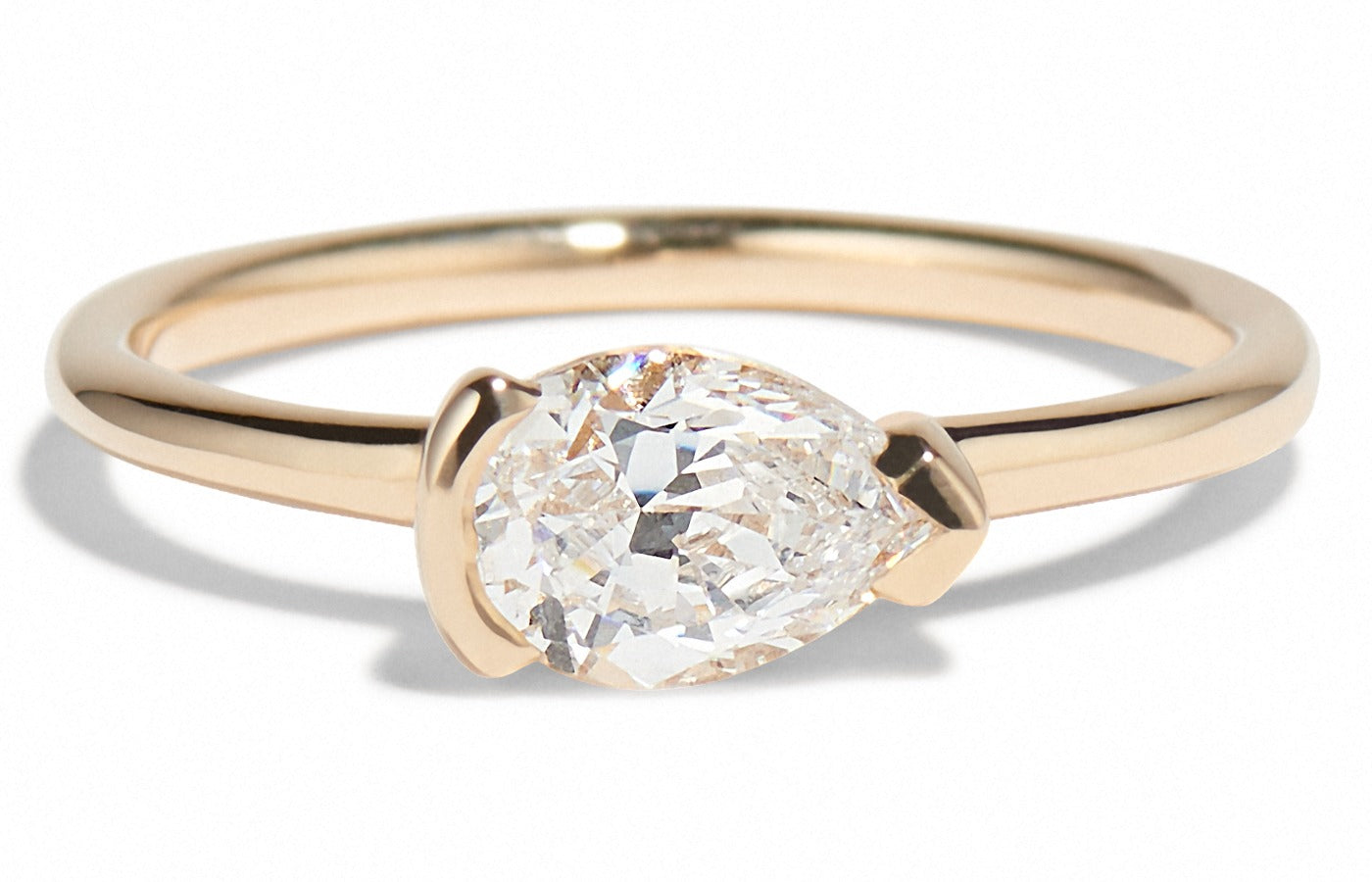 Pear Cut Diamond Solitaire Engagement Ring