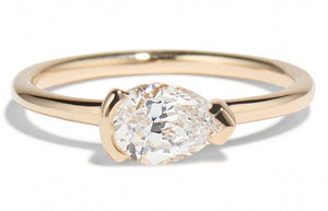 Pear Cut Diamond Solitaire Engagement Ring