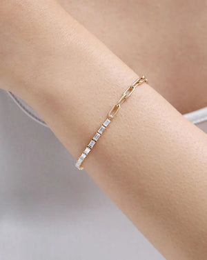 Baguette Diamond Tennis Bracelet in 14K Gold