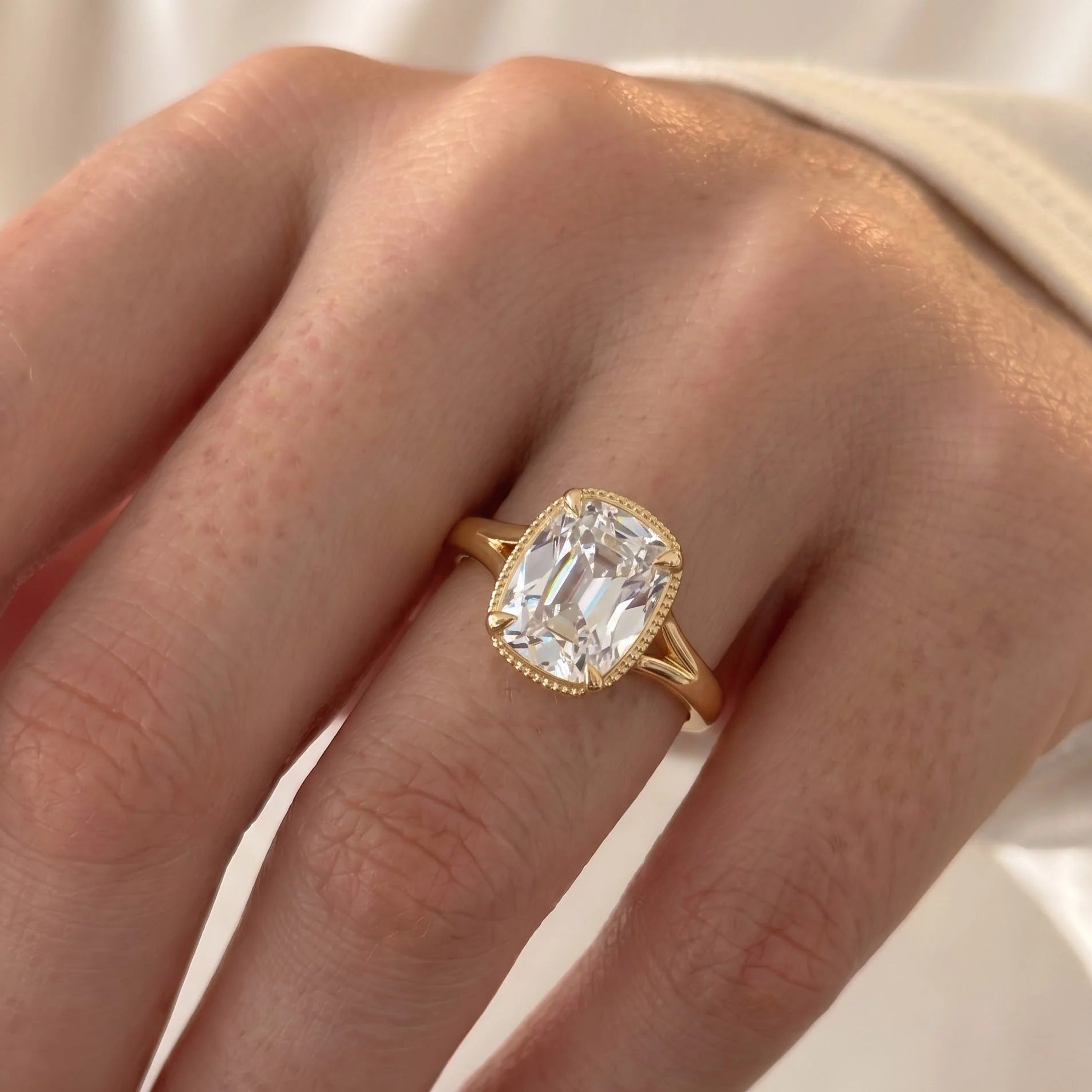 Taylor Swift Inspired Solitare Cushion Cut Ring