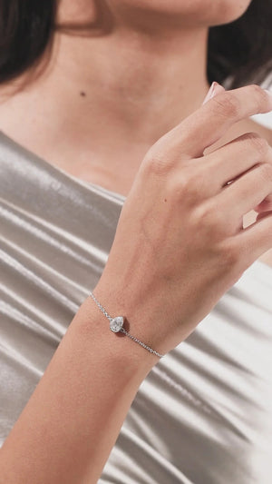Minimalist Pear Diamond Bracelet for Women