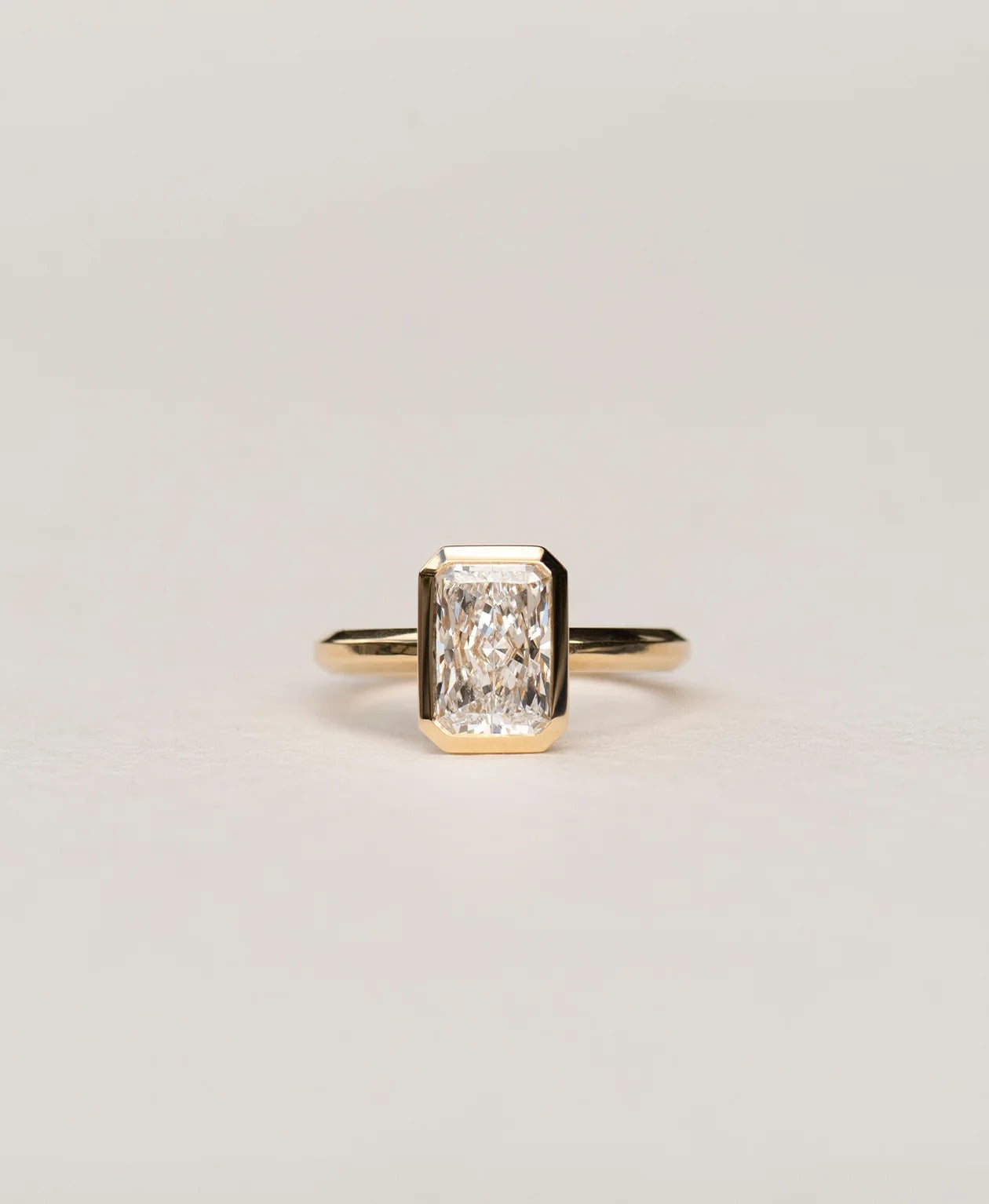 Radiant Cut Lab Created Bezel Set Diamond Ring