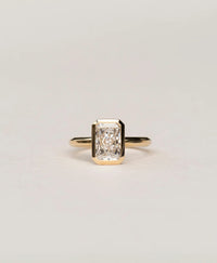 Radiant Cut Lab Created Bezel Set Diamond Ring