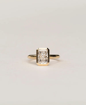 Radiant Cut Lab Created Bezel Set Diamond Ring