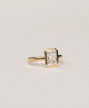 Radiant Cut Lab Created Bezel Set Diamond Ring