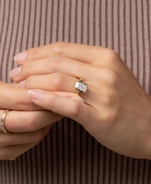 Radiant Cut Lab Created Bezel Set Diamond Ring