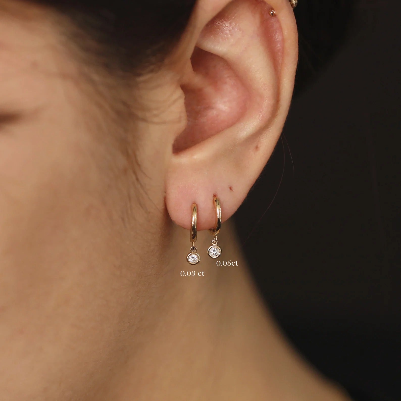 Tiny Diamond Charm Earrings for Women