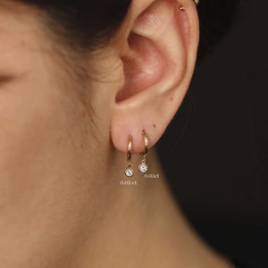 Tiny Diamond Charm Earrings for Women