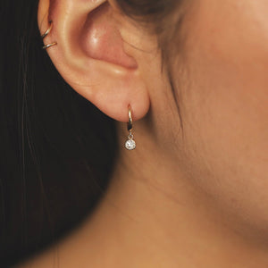 Tiny Diamond Charm Earrings for Women