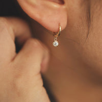 Tiny Diamond Charm Earrings for Women