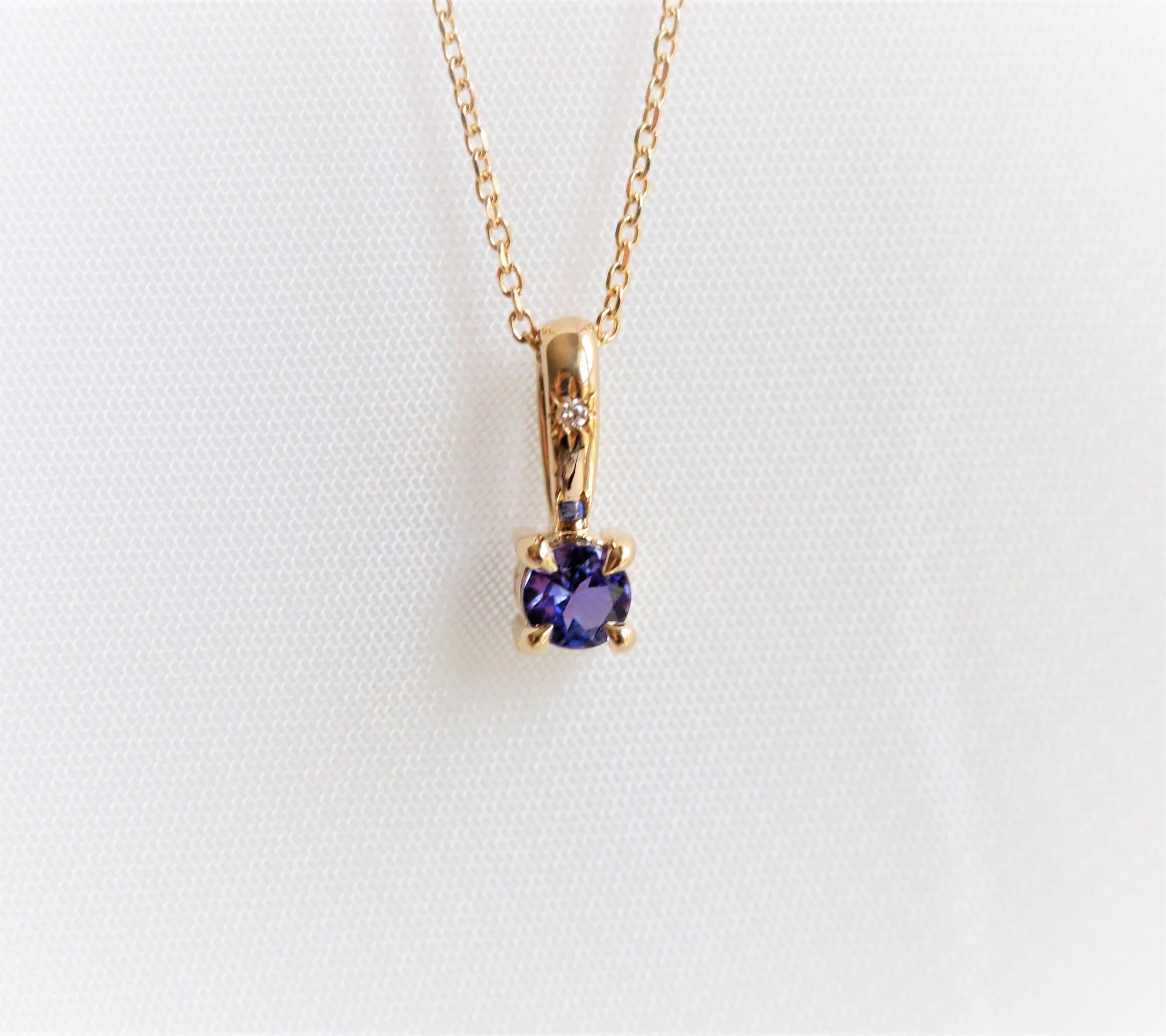Unique Minimalist Gemstone & Hidden Diamond Necklace