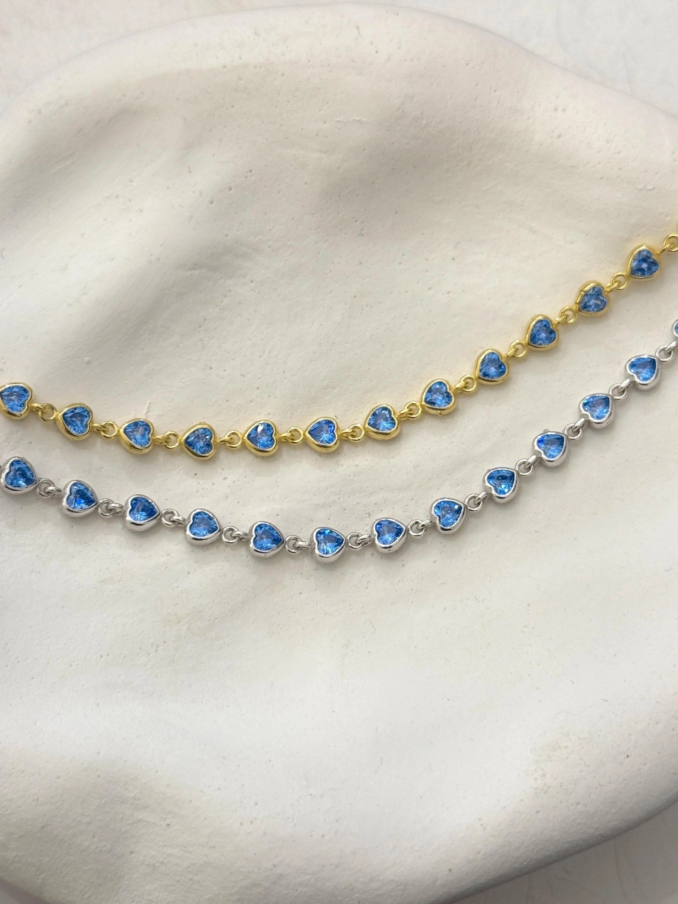 Luxury Aquamarine Heart Choker Necklace