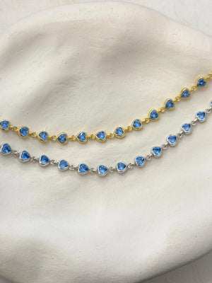 Luxury Aquamarine Heart Choker Necklace