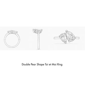 Toi et Moi Double Pear Lab Diamond Engagement Ring