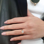 3 CT Pear Shape Lab Grown Diamond Engagement Ring / 3 Prong Tear Diamond Solitaire Ring in Yellow Gold / Minimalist Pear Engagement Ring