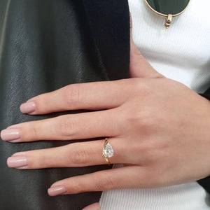 3 Ct Pear Shape Lab Diamond Engagement Ring