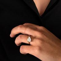 3 Ct Pear Shape Lab Diamond Engagement Ring