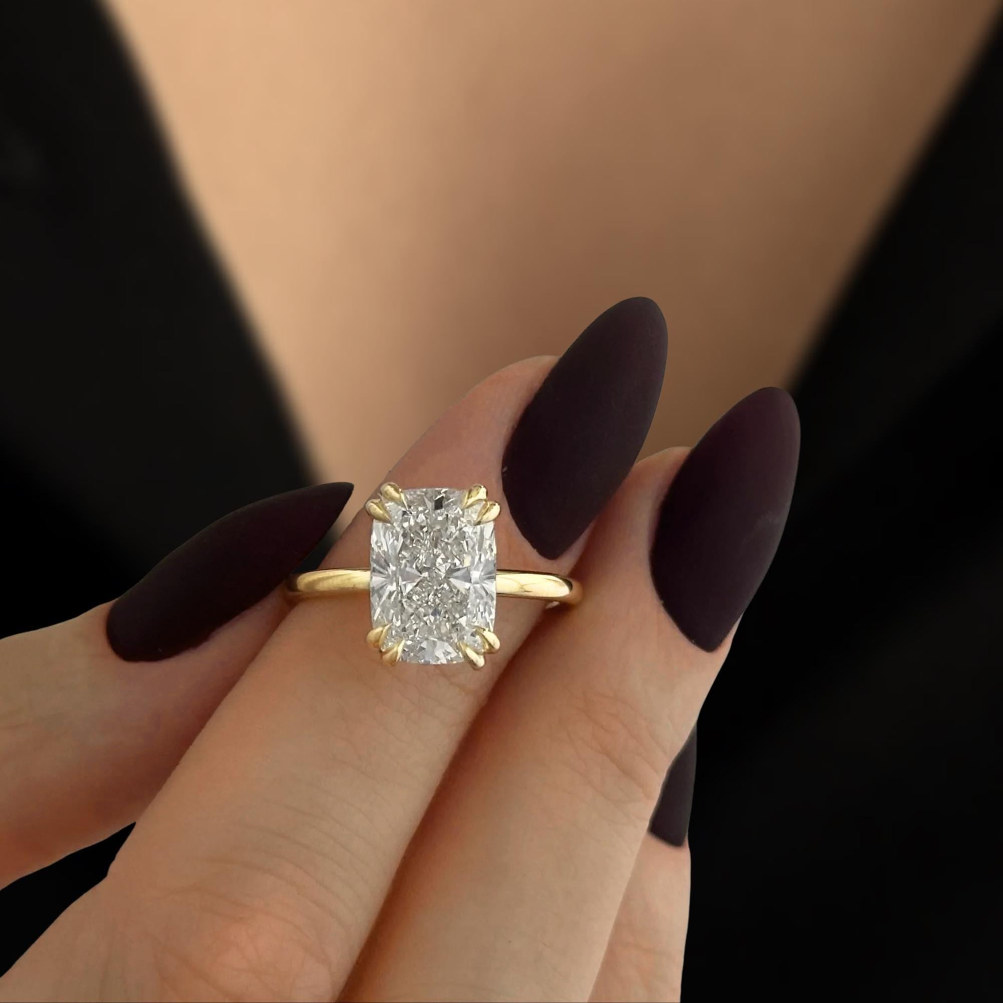 Cushion Cut Lab Diamond Engagement Ring, IGI Certified