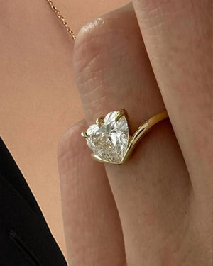 2 Ct Heart Shape Lab Diamond Solitaire Engagement Ring