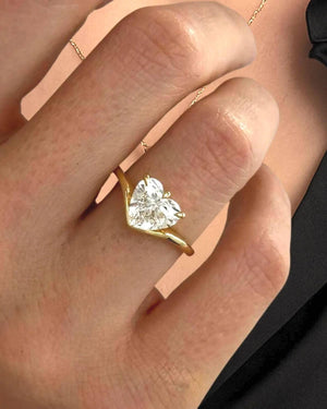 2 Ct Heart Shape Lab Diamond Solitaire Engagement Ring