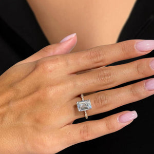 Emerald Cut Lab Grown Diamond Engagement Ring