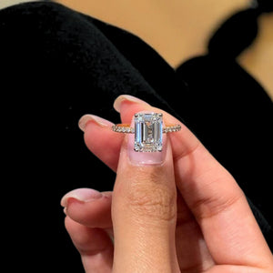 Emerald Cut Lab Grown Diamond Engagement Ring