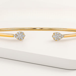 Pear Shape Lab Grown Diamond Open Cuff Bangle