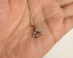 14K Solid Gold Crown Pendant Princess Pendant Crown Pendant For Girls Gold Crown pendant Solid Gold Chian Gift for her